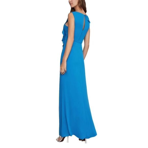 BCBGMaxAzria Maxi Dress Women 10 French Blue Asymmetric Neck Sleeveless NWT!! - Picture 4 of 16